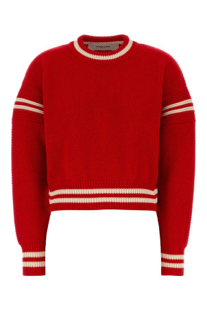 Red cotton oversize sweater GOLDEN GOOSE DELUXE BRAND (GWP02794P002672)