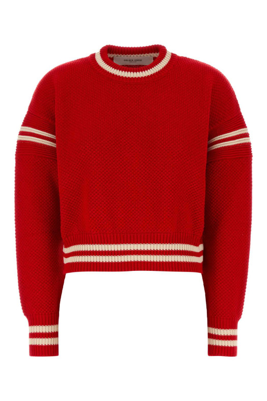 Red cotton oversize sweater GOLDEN GOOSE DELUXE BRAND (GWP02794P002672)