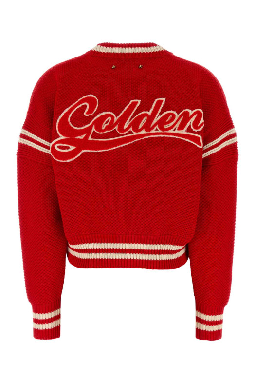Red cotton oversize sweater GOLDEN GOOSE DELUXE BRAND (GWP02794P002672)