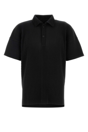 Black polyester polo shirt HOMME PLISSE' ISSEY MIYAKE (HP66JM061)
