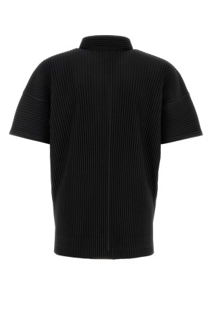 Black polyester polo shirt HOMME PLISSE' ISSEY MIYAKE (HP66JM061)