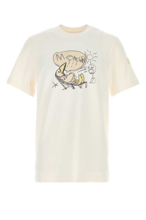 Ivory cotton t-shirt Multicolor MONCLER (L20918C0002289B8U)