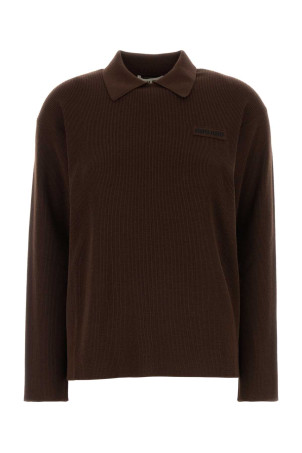 Chocolate wool polo shirt MIU MIU (MML05USOOO1903)