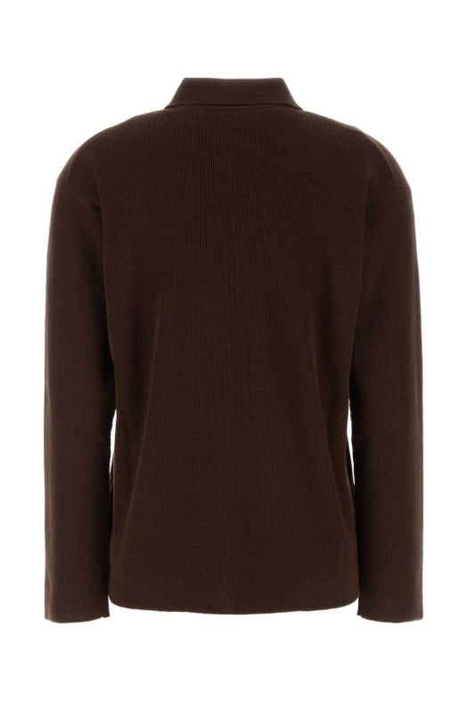 Chocolate wool polo shirt MIU MIU (MML05USOOO1903)