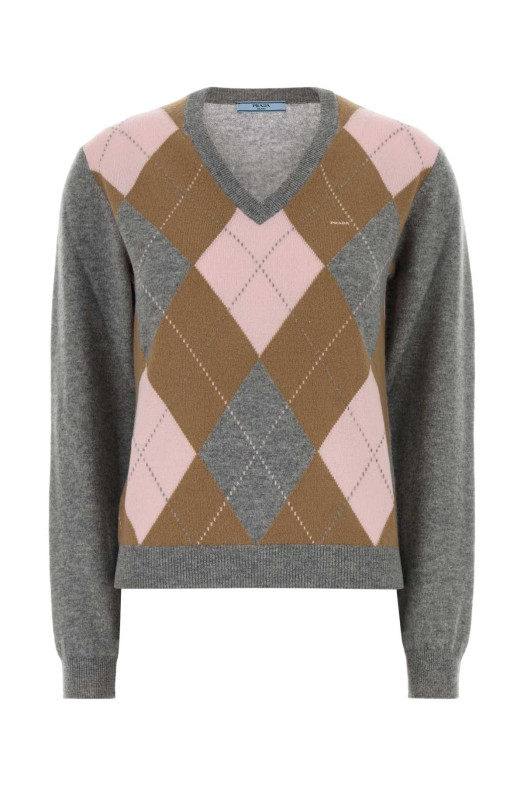 Grey cashmere sweater PRADA (P24G3QSOOO6519)