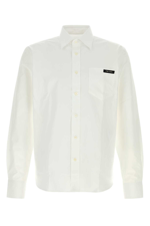 White poplin shirt Black PRADA (UCN719SOOO19S1)