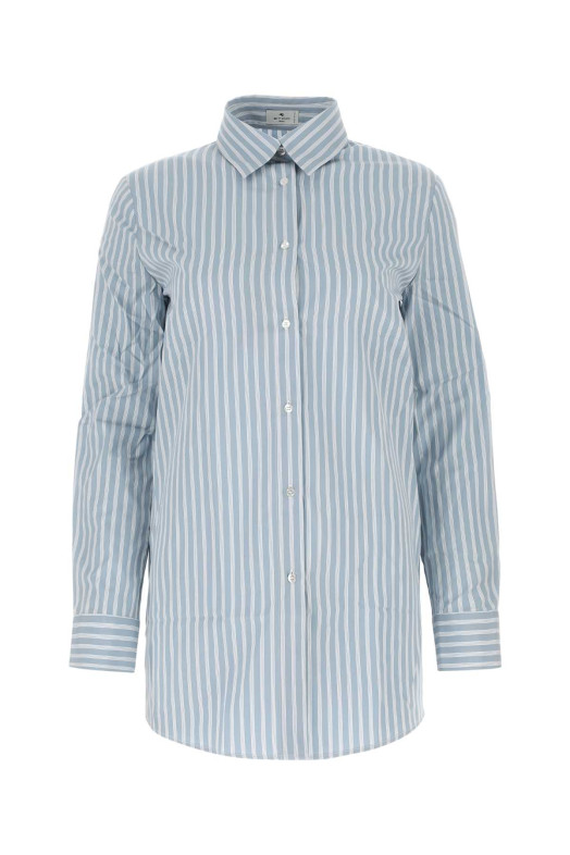 Embroidered poplin shirt Blue ETRO (124006803)