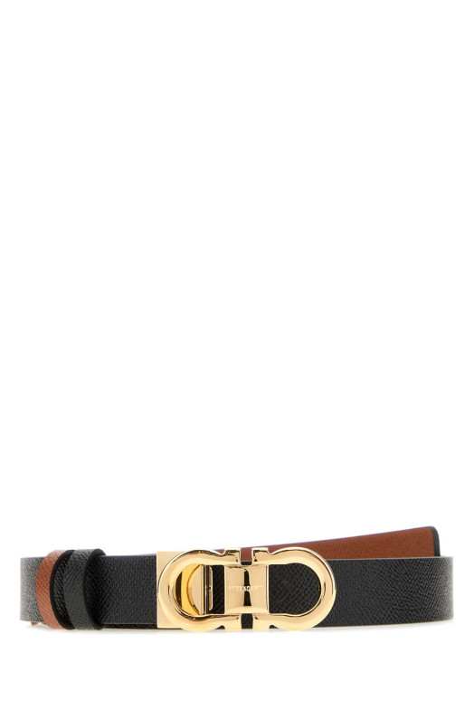 Black leather reversible belt SALVATORE FERRAGAMO (230294780407)