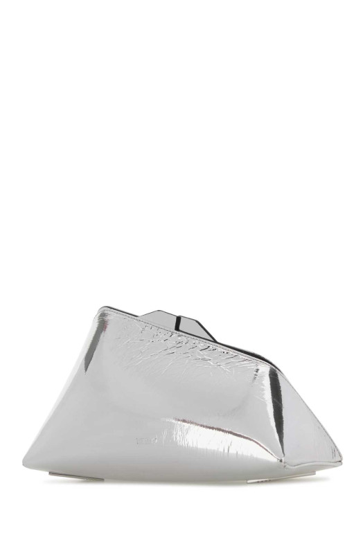 Silver leather 8.30 PM clutch THE ATTICO (241WAH00001LBT070AA)