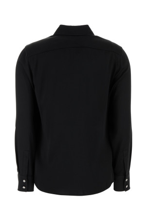 Black stretch satin Baden shirt Green MM STUDIO (2426116022600)