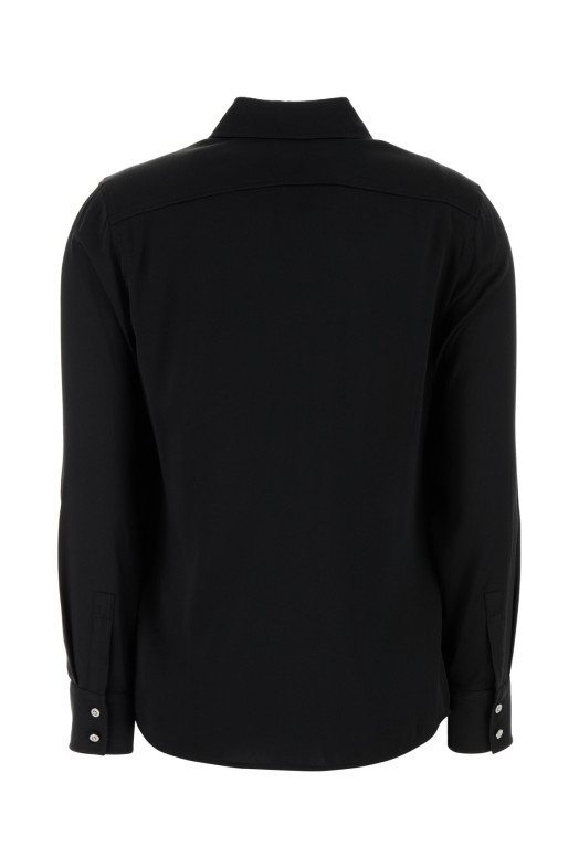 Black stretch satin Baden shirt Green MM STUDIO (2426116022600)