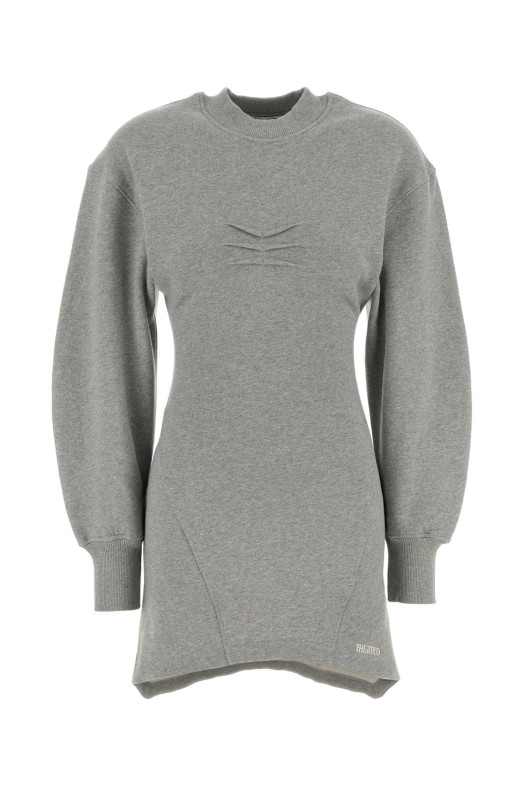Melange grey cotton sweatshirt dress THE ATTICO (261WCA00522JJF003AA)