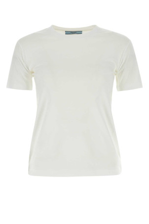White cotton t-shirt set Black PRADA (35570S11211CD)