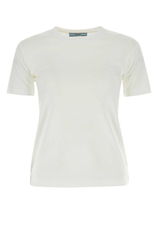 White cotton t-shirt set Black PRADA (35570S11211CD)