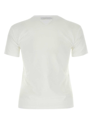 White cotton t-shirt set Black PRADA (35570S11211CD)