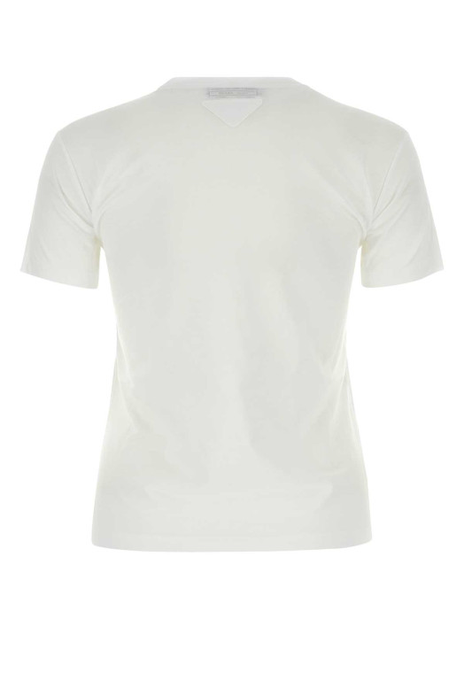 White cotton t-shirt set Black PRADA (35570S11211CD)