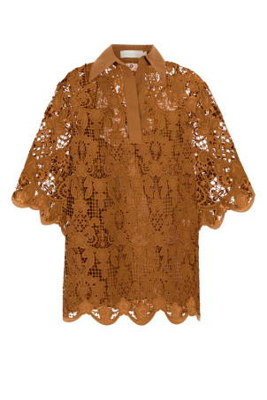 Orange lace Coco top ZIMMERMANN (4483TSS254)
