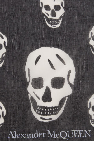 Printed silk foulard Black and white ALEXANDER MCQUEEN (5577173052Q)