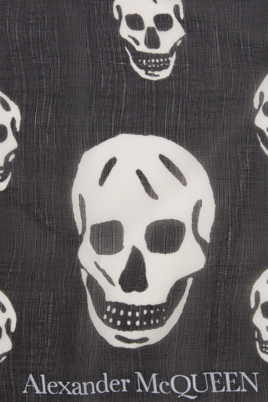 Printed silk foulard Black and white ALEXANDER MCQUEEN (5577173052Q)