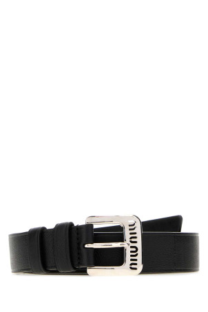 Black leather belt MIU MIU (5CC545EFX)