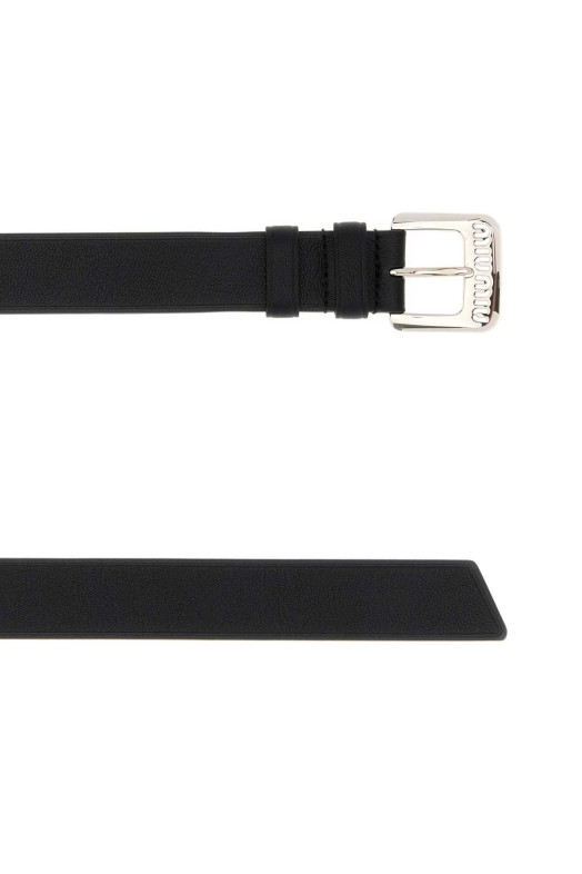Black leather belt MIU MIU (5CC545EFX)