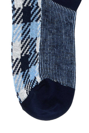 Embroidered stretch cotton socks Blue PRADA (66557SOOO15C4)