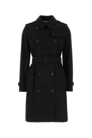 Чорний тренч із габардину, чорний BURBERRY (8117242)