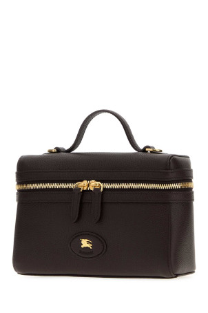 Темно-коричнева шкіряна сумочка «Блумсбері» від BURBERRY (8123400)