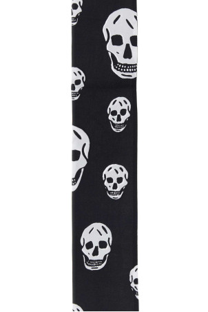 Printed silk foulard Black and white ALEXANDER MCQUEEN (8575533001Q)
