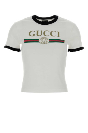 White cotton t-shirt GUCCI (865051XJHT3)