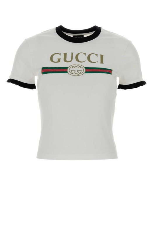 White cotton t-shirt GUCCI (865051XJHT3)