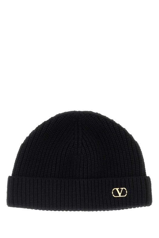 Black cashmere beanie hat Black VALENTINO GARAVANI (9Y2HB02GATZ)
