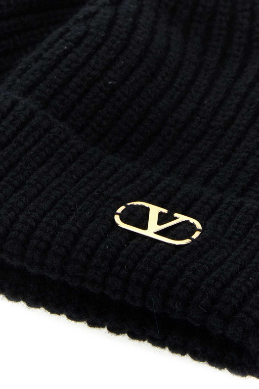Black cashmere beanie hat Black VALENTINO GARAVANI (9Y2HB02GATZ)