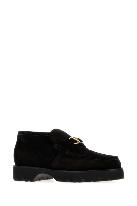 Black suede VLogo Signature loafers Black VALENTINO GARAVANI (9Y2S0M67CQZ)