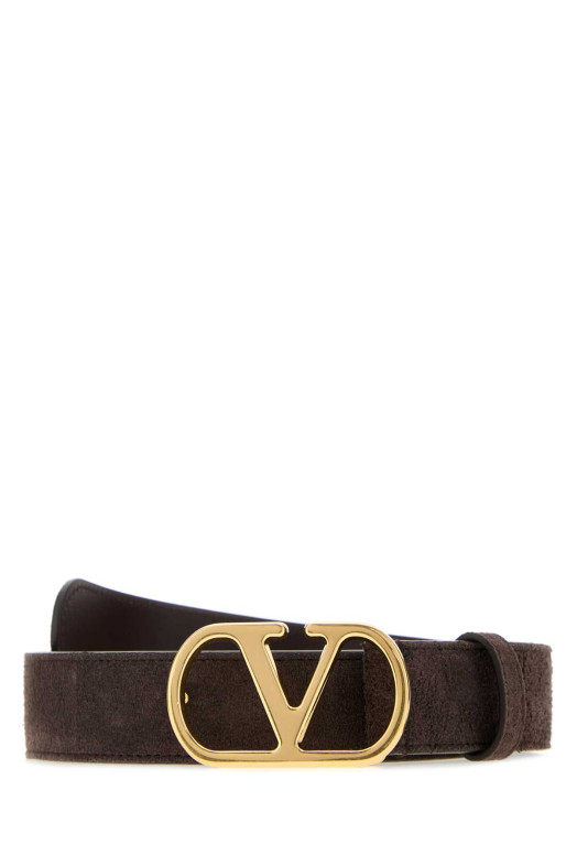 Chocolate suede VLogo Signature belt VALENTINO GARAVANI (9Y2T0SM3MXA)