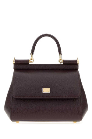 Aubergine leather medium Sicily handbag DOLCE & GABBANA (BB6002B1001)