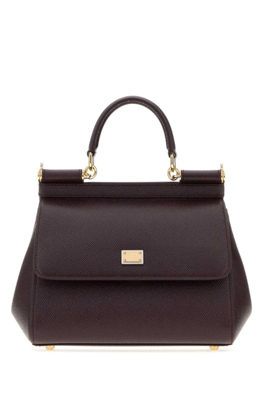 Aubergine leather medium Sicily handbag DOLCE & GABBANA (BB6002B1001)