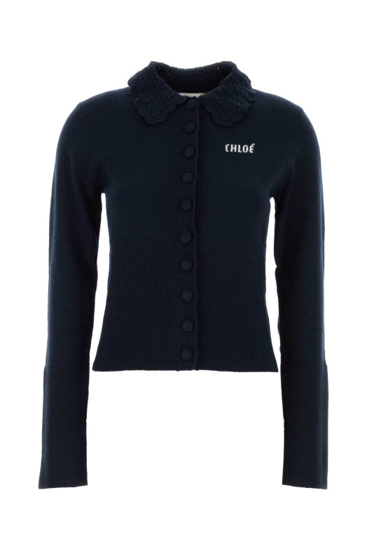 Navy blue wool cardigan CHLOE (CH26AMC16711)