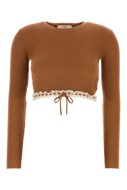Шерстяной свитер цвета «карамель» CHLOE (CH26AMP11600) CHLOÉ
