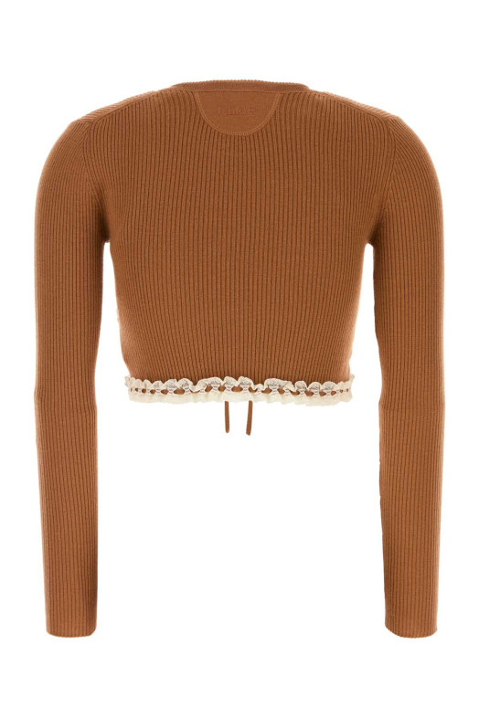 Шерстяной свитер цвета «карамель» CHLOE (CH26AMP11600) CHLOÉ