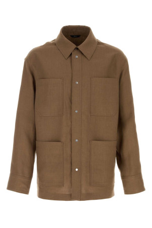 Brown linen shirt FENDI (FW1447AVSG)