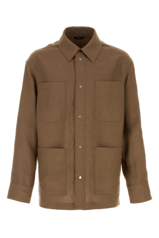 Brown linen shirt FENDI (FW1447AVSG)