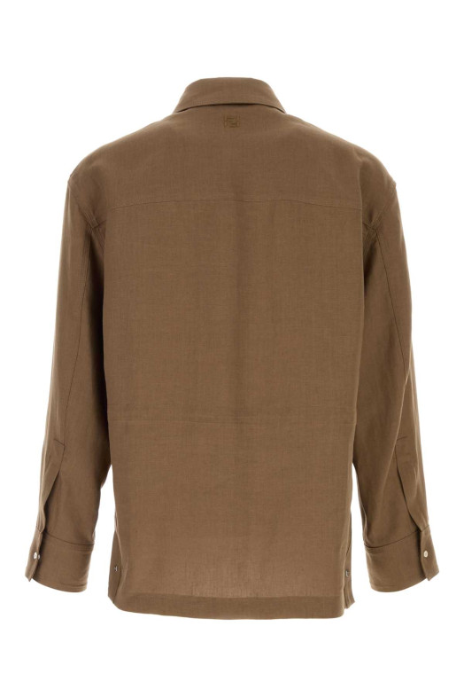 Brown linen shirt FENDI (FW1447AVSG)