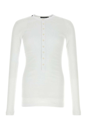 White stretch cotton t-shirt Multicolor DOLCE & GABBANA (G8PG8ZFUGKY)