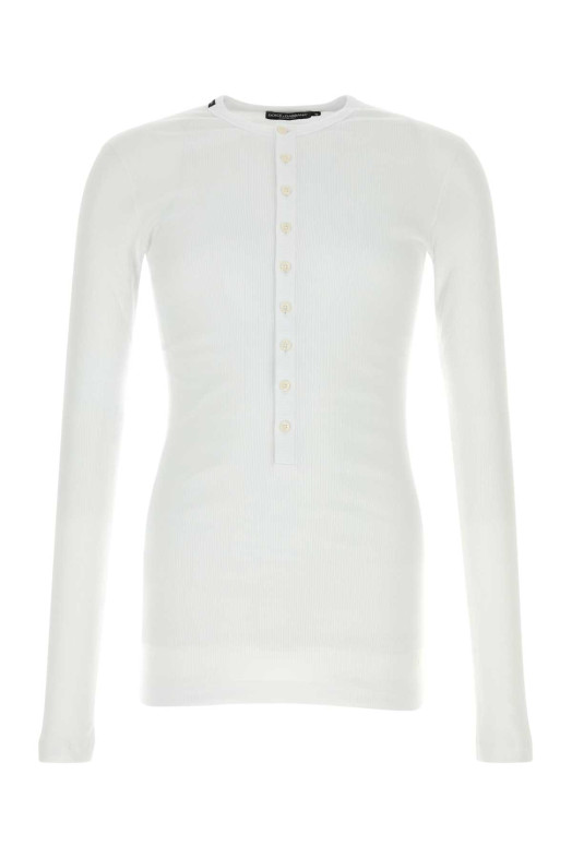 White stretch cotton t-shirt Multicolor DOLCE & GABBANA (G8PG8ZFUGKY)
