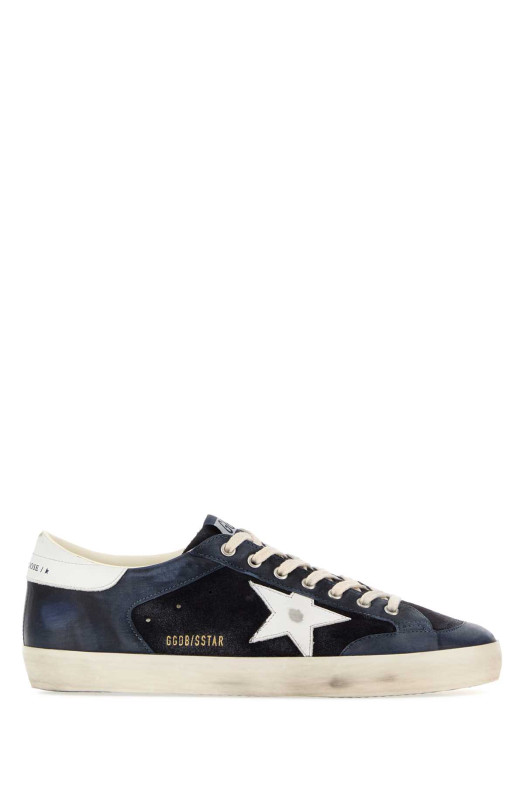 Navy blue leather and suede Super Star sneakers GOLDEN GOOSE DELUXE BRAND (GMF01118F008620)