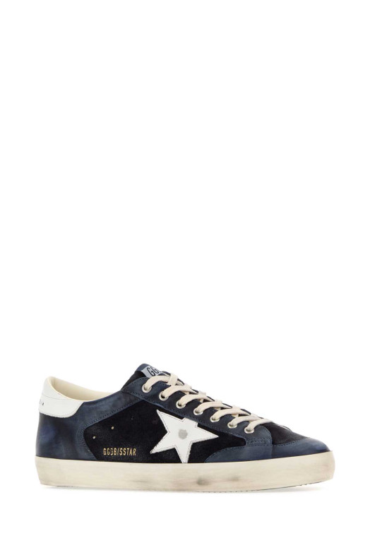 Navy blue leather and suede Super Star sneakers GOLDEN GOOSE DELUXE BRAND (GMF01118F008620)