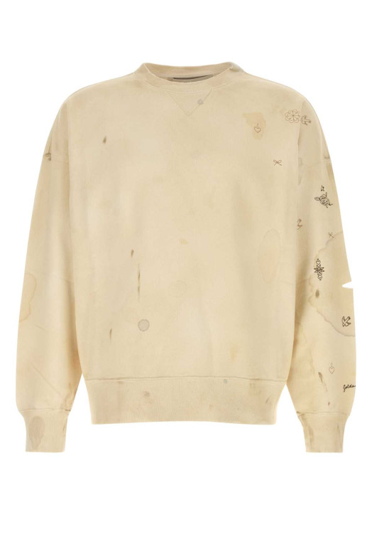 Ivory cotton oversize sweatshirt GOLDEN GOOSE DELUXE BRAND (GUP02713P002635)