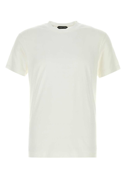 White lyocell blend t-shirt TOM FORD (JCS004JMT012)