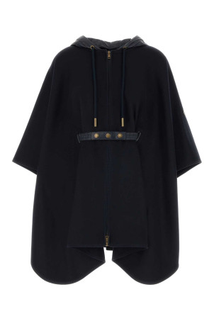 Navy blue wool blend poncho Blue MONCLER (L20933G00019599DP)